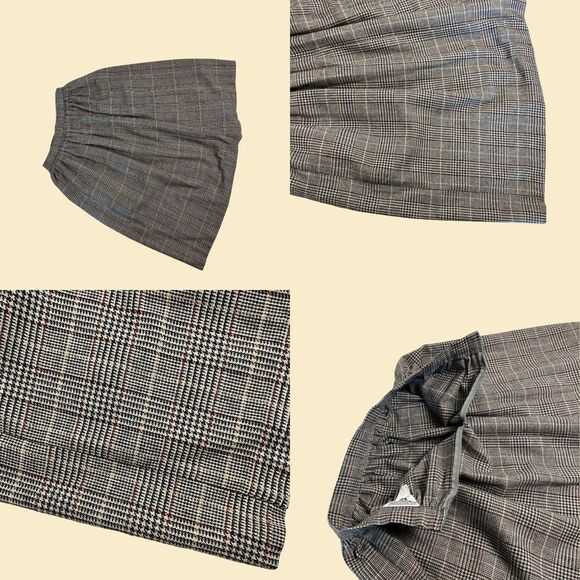 1970s houndstooth skirt, size 10 Dimension V ankle-length poly/wool maxi skirt - Picture 8 of 9